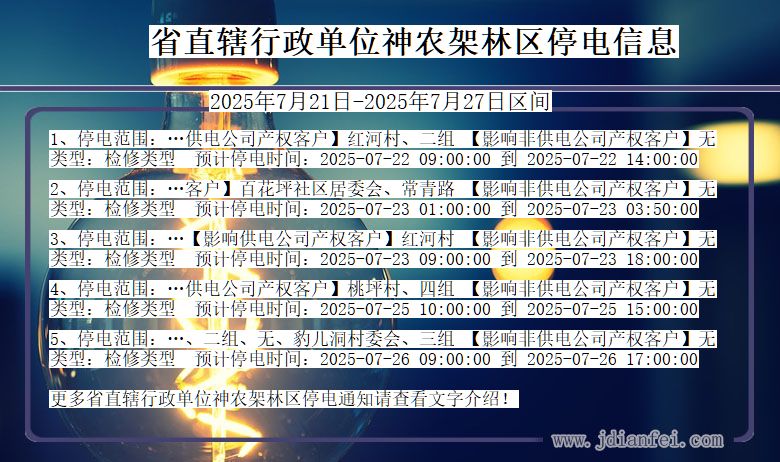 省直辖行政单位神农架林停电通知 湖北省省直辖行政单位神农架林停电通知