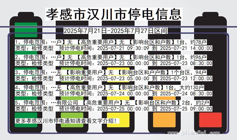 孝感汉川停电通知 湖北省孝感汉川停电通知