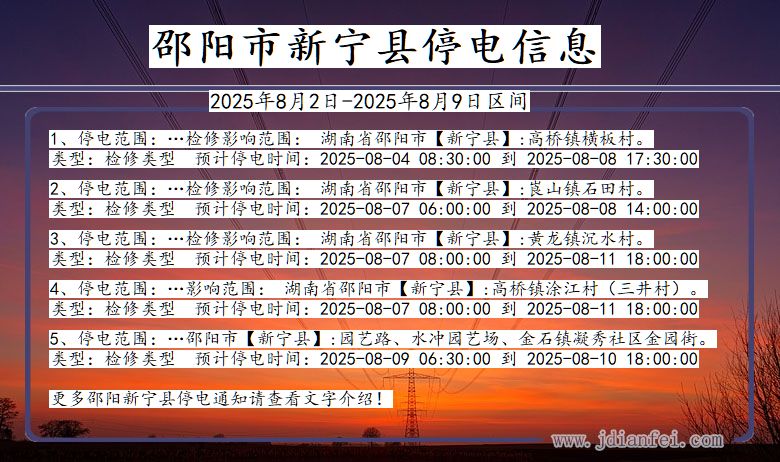 邵阳新宁停电通知 湖南省邵阳新宁停电通知
