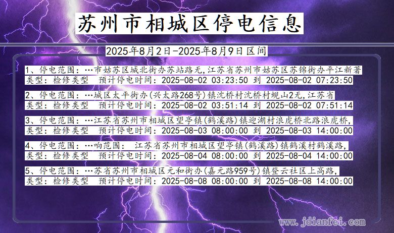 苏州相城停电通知 江苏省苏州相城停电通知