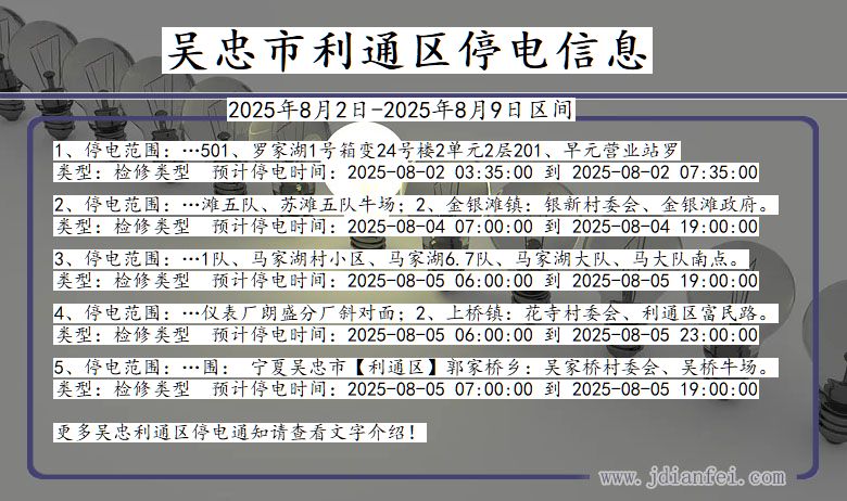 吴忠利通停电通知 宁夏回族自治区吴忠利通停电通知
