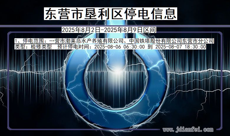 山东省东营垦利停电通知