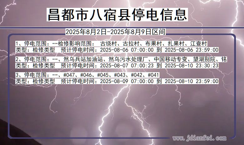 昌都八宿停电通知 西藏自治区昌都八宿停电通知