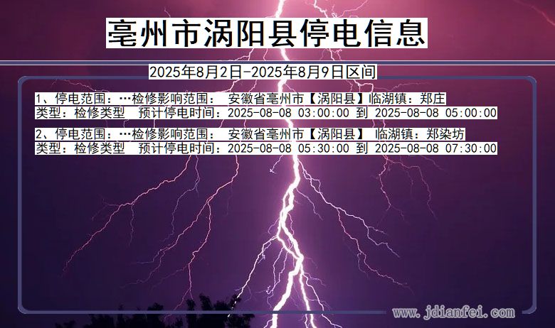 亳州涡阳停电通知 安徽省亳州涡阳停电通知
