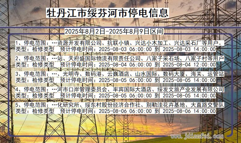 牡丹江绥芬河停电通知 黑龙江省牡丹江绥芬河停电通知