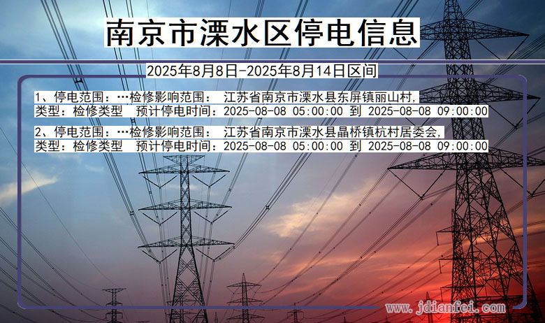 江苏省南京溧水停电通知