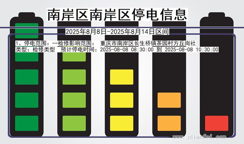 重庆市南岸区南岸停电通知