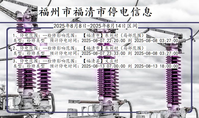 福建省福州福清停电通知