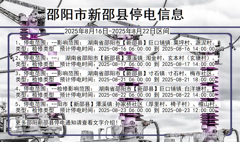 湖南省邵阳新邵停电通知