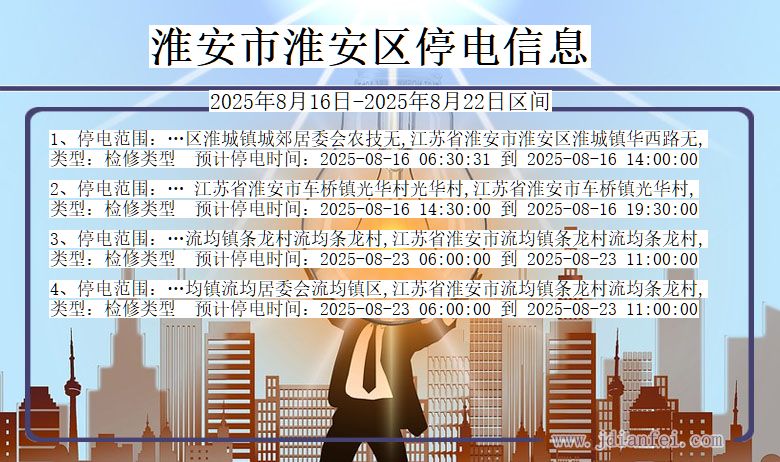 淮安淮安停电通知 江苏省淮安淮安停电通知
