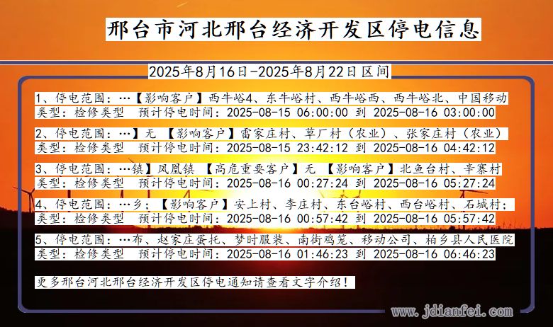 河北省邢台河北邢台经济开发停电通知