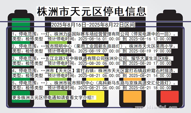 湖南省株洲天元停电通知