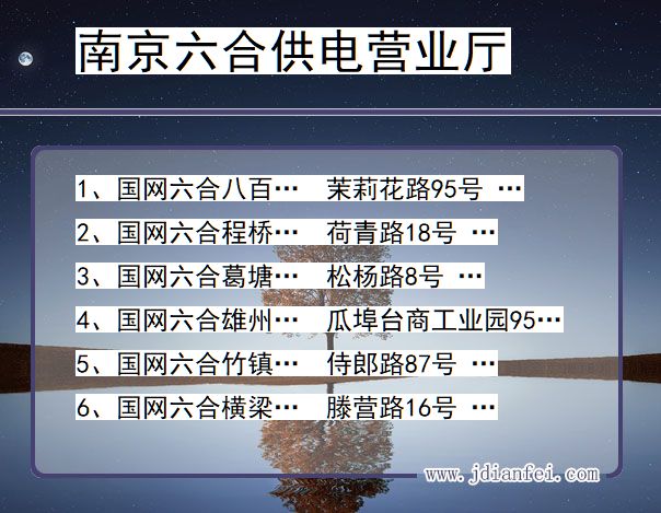 南京市六合区供电公司营业厅 江苏省南京市六合区供电营业厅