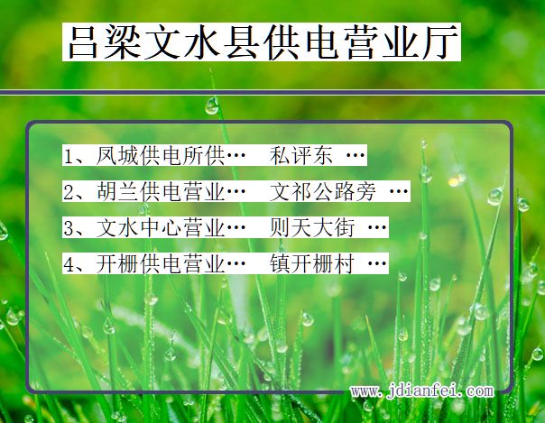 吕梁市文水县供电公司营业厅 山西省吕梁市文水县供电营业厅