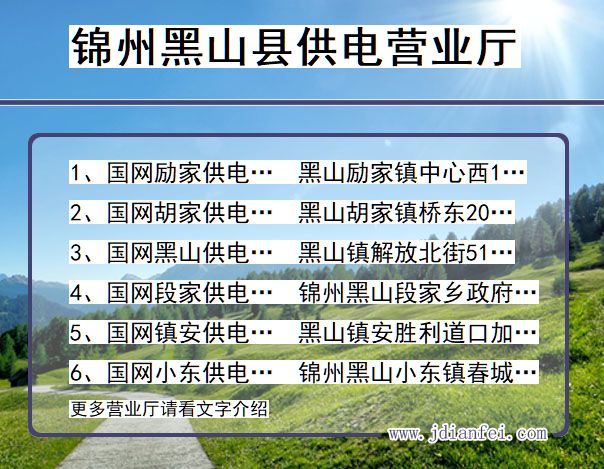 锦州市黑山县供电公司营业厅 辽宁省锦州市黑山县供电营业厅