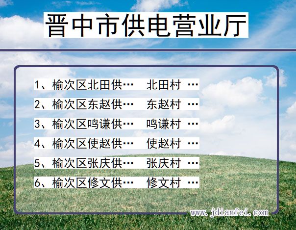 山西省晋中市供电营业厅