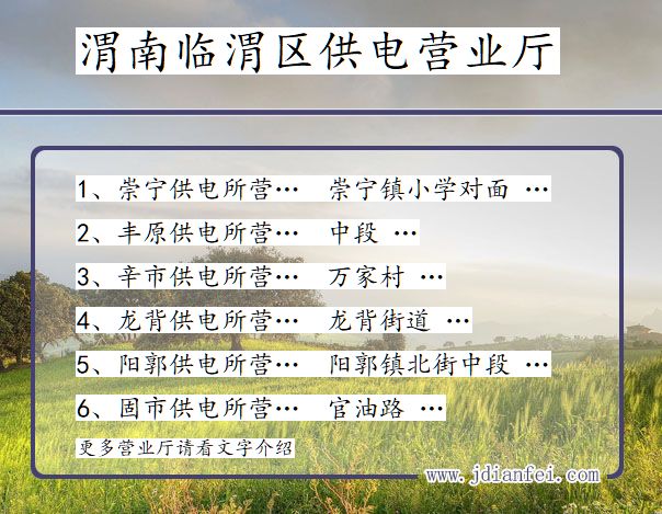 渭南市临渭区供电公司营业厅 陕西省渭南市临渭区供电营业厅