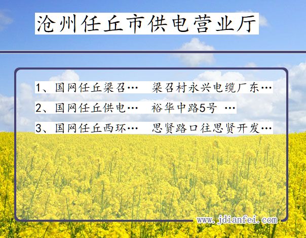 沧州市任丘市供电公司营业厅 河北省沧州市任丘市供电营业厅