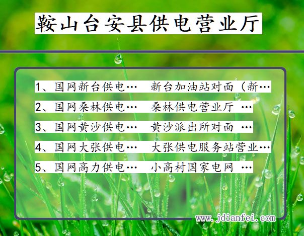 鞍山市台安县供电公司营业厅 辽宁省鞍山市台安县供电营业厅