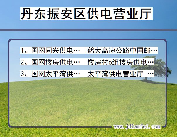 丹东市振安区供电公司营业厅 辽宁省丹东市振安区供电营业厅