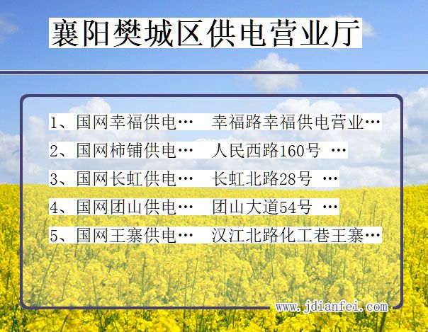 湖北省襄阳市樊城区供电营业厅