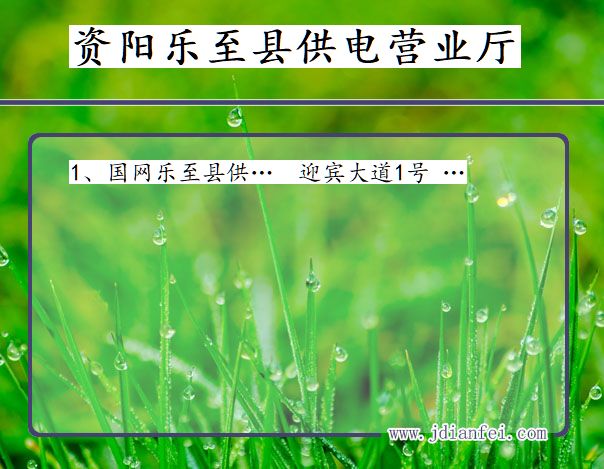 资阳市乐至县供电公司营业厅 四川省资阳市乐至县供电营业厅