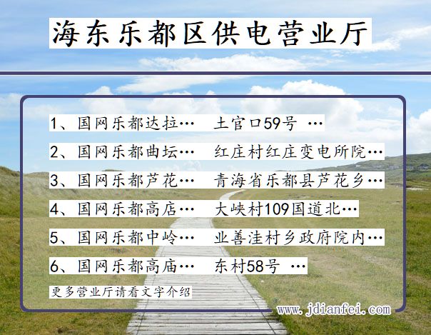 乐都供电局地址_海东乐都供电公司电话_青海乐都电力公司营业厅