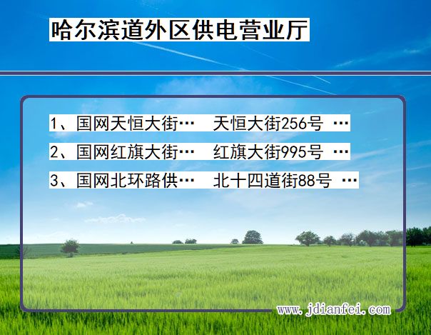 哈尔滨市道外区供电公司营业厅 黑龙江省哈尔滨市道外区供电营业厅