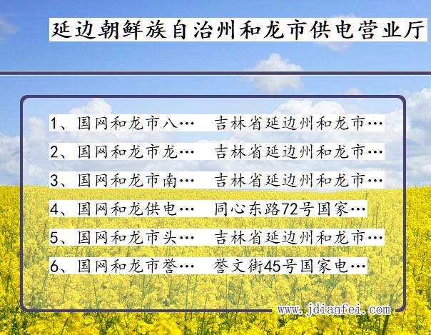 吉林省延边朝鲜族自治州和龙市供电营业厅